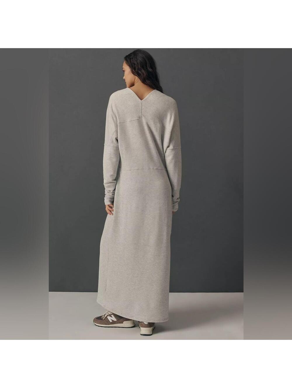NWOT Daily Practice by Anthropologie Gray V-Neck Dress Small - Picture 3 of 9